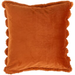 Verbier Rust Faux Fur Cushion  - Rust - thumbnail 2