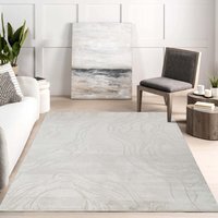 Novu Modern Abstract Action Living Room Area Rug Metallic Sheen- Stream Beige - Beige / 170cm - thumbnail 1
