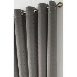 Adiso Eyelet Ring Top Curtains - Light Silver / 229cm - thumbnail 3