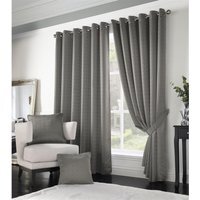 Adiso Eyelet Ring Top Curtains - Light Silver / 229cm