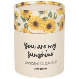 You Are My Sunshine Unscented Jar Candle with 3D Sunflower - White - thumbnail 3