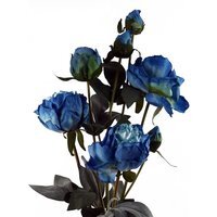 Blue Peony Artificial Flower Hessian Bound Spray 55cm - Blue