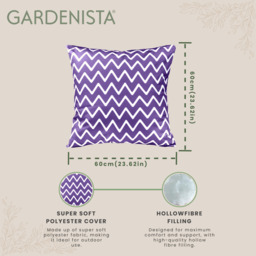 Outdoor Scatter Cushion Garden Furniture Printed Decorative Pillow - Chevron Purple / 60cm / Chevron Purple - thumbnail 4