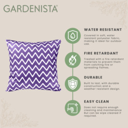 Outdoor Scatter Cushion Garden Furniture Printed Decorative Pillow - Chevron Purple / 60cm / Chevron Purple - thumbnail 3