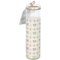 Floral Bug Scented Garden Rose Glass Tube Candle - 50 Hour Burn Time - thumbnail 3