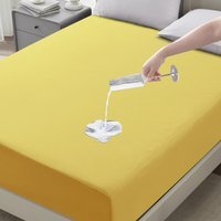 Premium Quality Waterproof Fitted Sheet  - ochre / Single