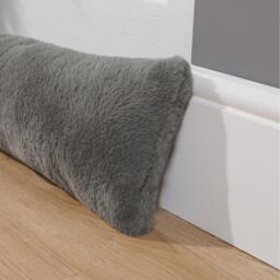 Faux Fur Textured Door Draught Excluder Draft Insulator - Grey - thumbnail 4