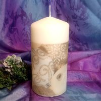 Christmas Pillar Candle  - White / 1