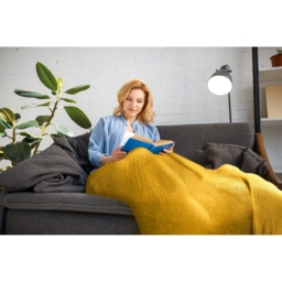 Honeycomb Throw - Ochre / 178cm / 254cm - thumbnail 2