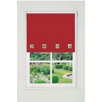 Square Eyelet Edge Roller Blind (165cm Drop) - Red / 110cm