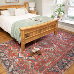 Persian Style Washable Area Rug - Terracotta / 80cm x 150cm - thumbnail 5