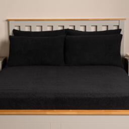 Pack of Teddy Fleece Pillowcases - Black / 2 - thumbnail 3