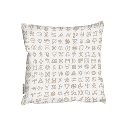 Viking Ritual Symbols Outdoor Cushion - White / 60cm - thumbnail 2