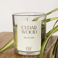 Scented Candle Cedar Wood Jar - green