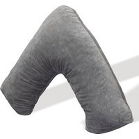 Aamira  Shredded Orthopaedic Memory Foam V Shaped Pillow - Dark Grey