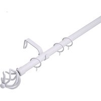 19 mm Extendable Metal Curtain Poles Rods - White / 210cm - image 1
