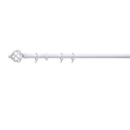19 mm Extendable Metal Curtain Poles Rods - White / 210cm - thumbnail 2