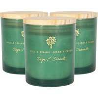 Pack of 3 Soy Wax Scented Candles - Sage & Seasalt
