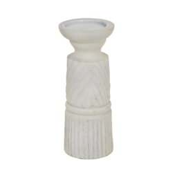 Carved Candle Holder Bloomville Collection for Elegant Decor - White - thumbnail 4