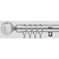 Adjustable Crystal Metal Curtain Pole Set - Satin Nickel / 144cm - thumbnail 1