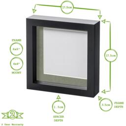 "6"" x 6"" 3D Box Photo Frame - 4"" x 4"" Mount - Light Brown/White" - thumbnail 4