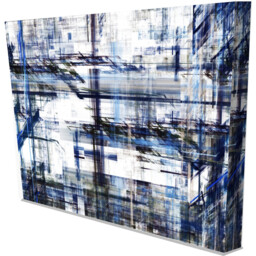 'Abstract Geometric' Print on Canvas - Blue / 31cm / 41cm - thumbnail 2