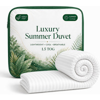 Opulent Home 1.5 Tog Summer Duvet - Lightweight - White / Single / 1.5