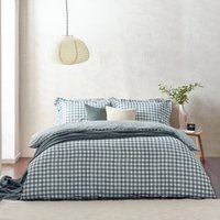 Barton Gingham Check Duvet Cover Set - Navy / Double - image 1