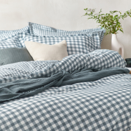 Barton Gingham Check Duvet Cover Set - Navy / Double - thumbnail 2