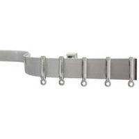 Silver Straight Aluminium Curtain Track - Silver / 160cm