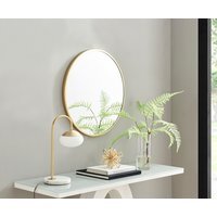 Emma Round Gold Frame Wall Mirror - Gold / 61cm