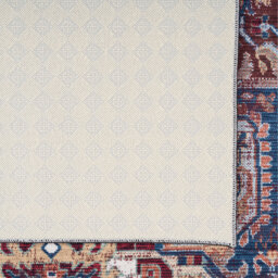 Burgundy Traditional Washable Rug - Blue Navy / 80cm x 150cm (Small) - thumbnail 2