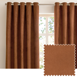 Verso Suede Blackout Eyelet Curtains - Cinnamon / 229cm / 137cm - thumbnail 5