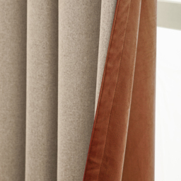 Verso Suede Blackout Eyelet Curtains - Cinnamon / 229cm / 137cm - thumbnail 2