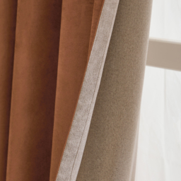 Verso Suede Blackout Eyelet Curtains - Cinnamon / 229cm / 137cm - thumbnail 4