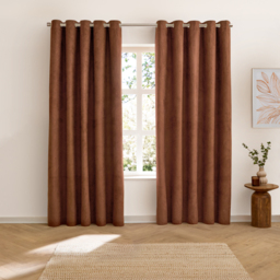 Verso Suede Blackout Eyelet Curtains - Cinnamon / 229cm / 137cm - thumbnail 3
