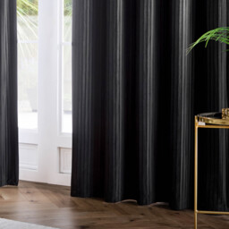 Corinthian Velvet Room Darkening Eyelet Curtains - Black / 183cm / 117cm - thumbnail 5