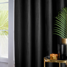 Corinthian Velvet Room Darkening Eyelet Curtains - Black / 183cm / 117cm - thumbnail 3