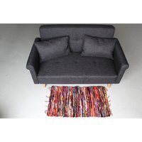 Colorful Handmade Velvet Rug Indian Cotton Recycled Textile Rug - Multi - thumbnail 1