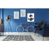Anchor - Wrapped Canvas Graphic Art - Black / 101cm / 77cm