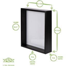 "8x10"" 3D Deep Box Photo Frame Pack of 2 - Black" - thumbnail 4