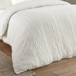 Harrison Stripe Tufted Soft Touch Duvet Cover Set - White / Double - thumbnail 3