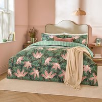 Luella Printed Reversible Cotton Blend Duvet Cover Set - Green / Single - image 1