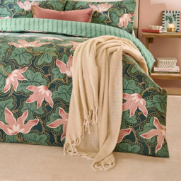 Luella Printed Reversible Cotton Blend Duvet Cover Set - Green / Single - thumbnail 3