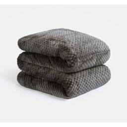 Waffle Fleece Weighted Blanket - Charcoal / 150cm - thumbnail 2