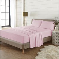 "Flannelette Brushed Cotton 16"" Deep Fitted Sheet - Pink / Single"