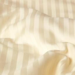 Satin Stripe Egyptian Cotton Duvet Cover with Pillowcase - Pastel Yellow / Single - thumbnail 2