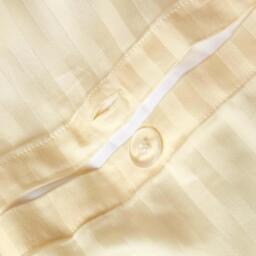 Satin Stripe Egyptian Cotton Duvet Cover with Pillowcase - Pastel Yellow / Single - thumbnail 3