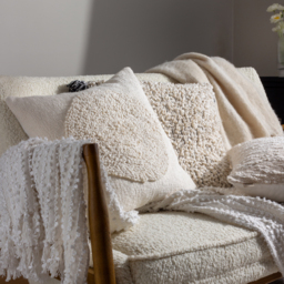 Eloise Boucle Cushion - Natural / Feather - thumbnail 5