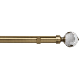 28mm Fixed Length Metal Eyelet Curtain Pole Set - Bella Finial - Antique Brass / 280cm - thumbnail 2